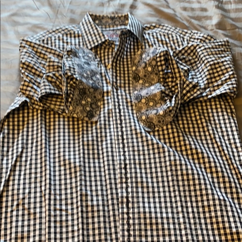 Robert Graham Black and white button down